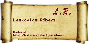 Leskovics Róbert névjegykártya