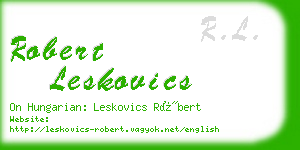 robert leskovics business card
